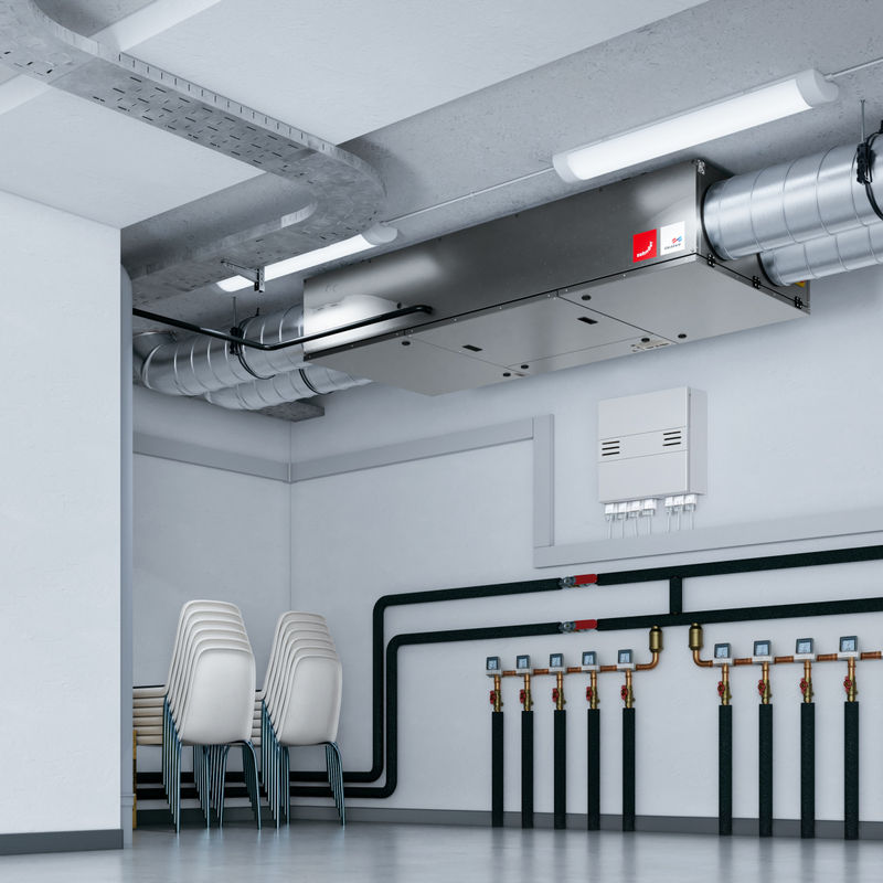 Rendering Zehnder Flatpower Comfortable indoor ventilation Bottom view