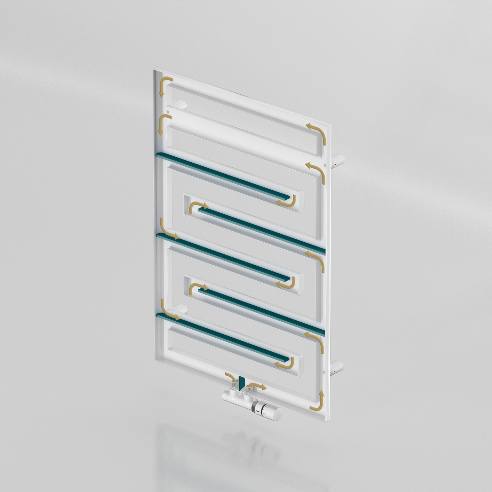 Cut-Out Zehnder Tetris Decorative radiator Angled view
