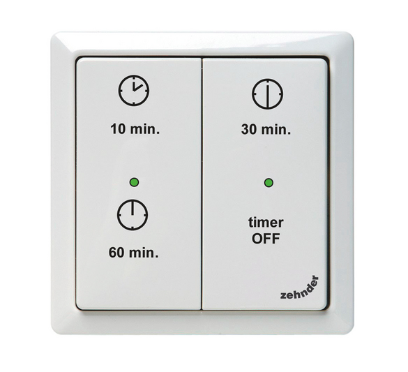 Cut-Out Zehnder Timer RF Comfortable indoor ventilation Front view