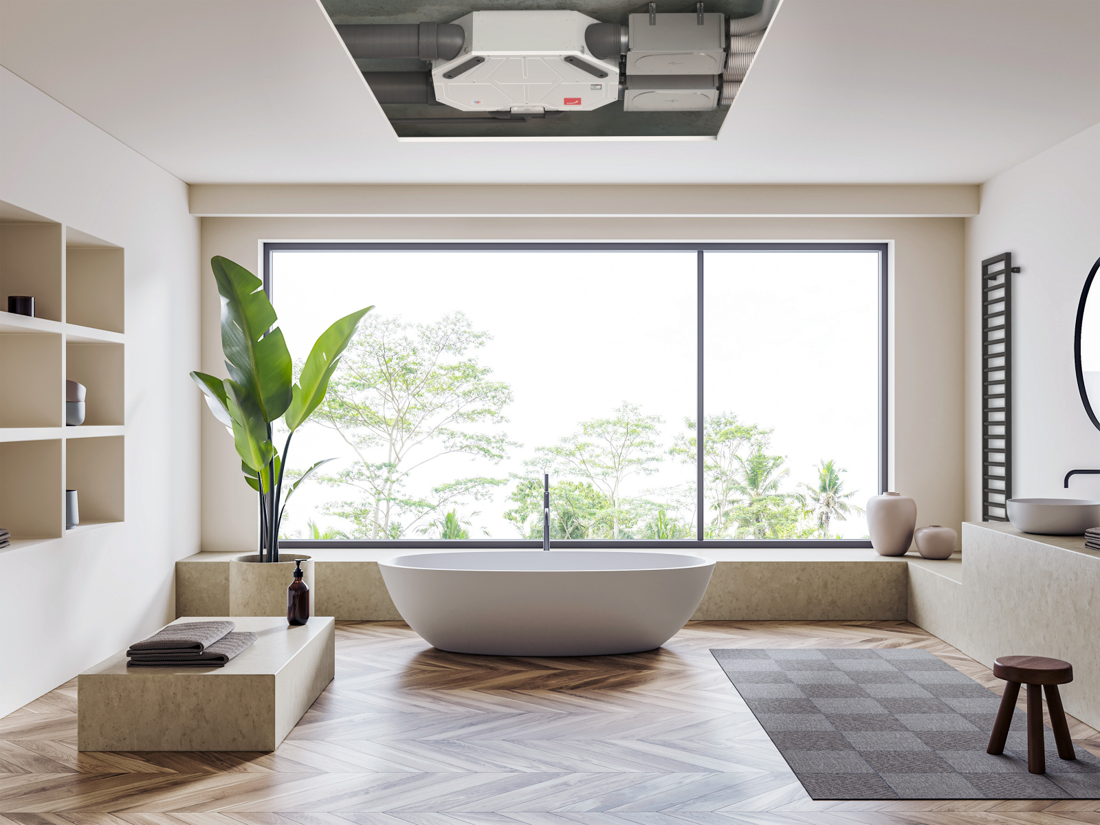 Zehnder_CSY-RAD_Comfo-Air-Flex_Subway_milieu_Bathroom1_V1 Bathroom, modern, CA Flex Setup, Subway 150-60,